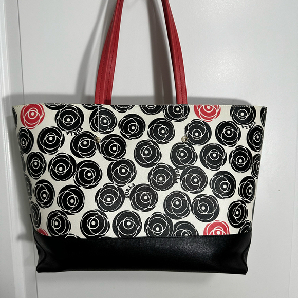 Furla Leather Tote Bag Floral Print - Picture 2 of 7